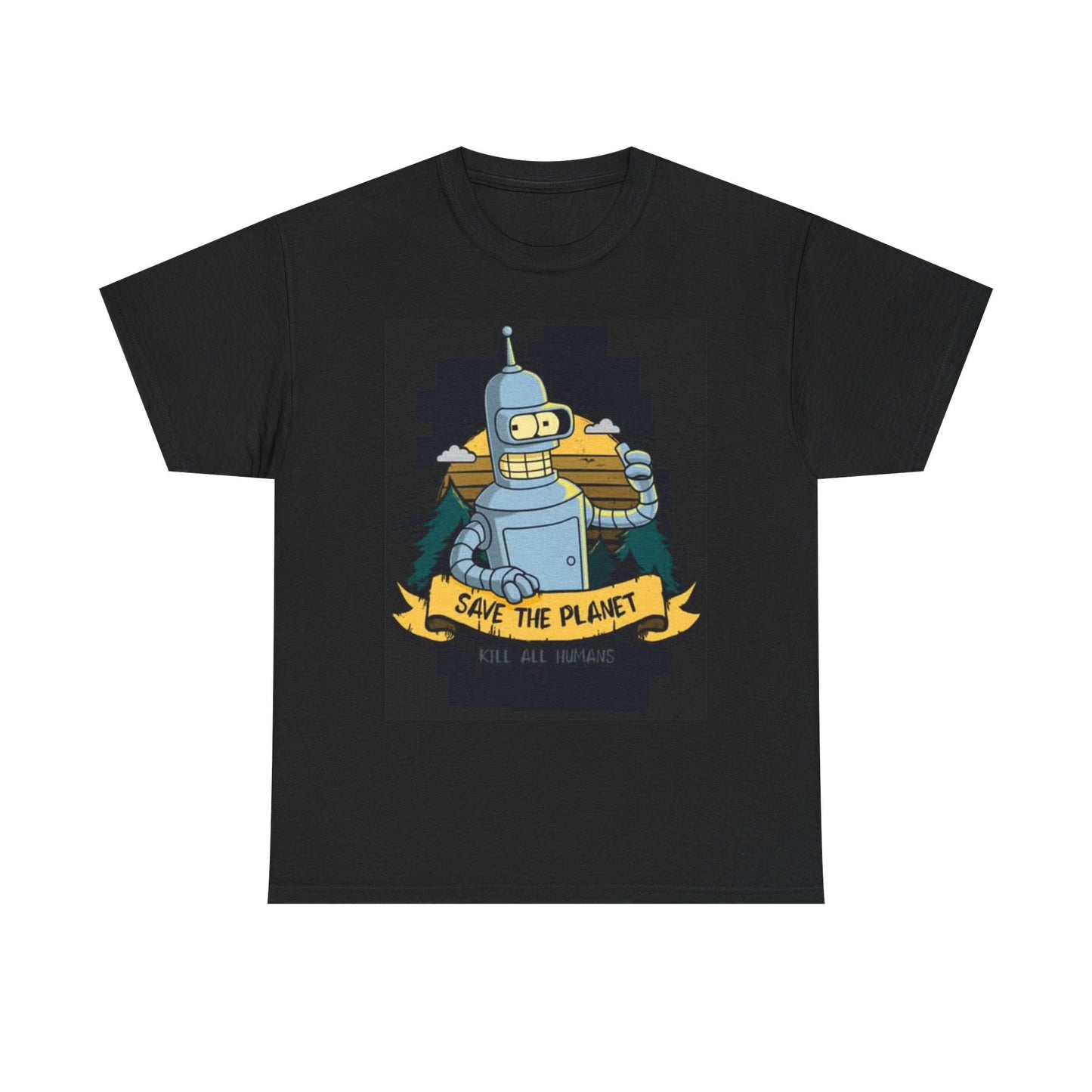 Bender Save The Planet Graphic T Shirt BRAND NEW Apparel Unisex Heavy Cotton Tee