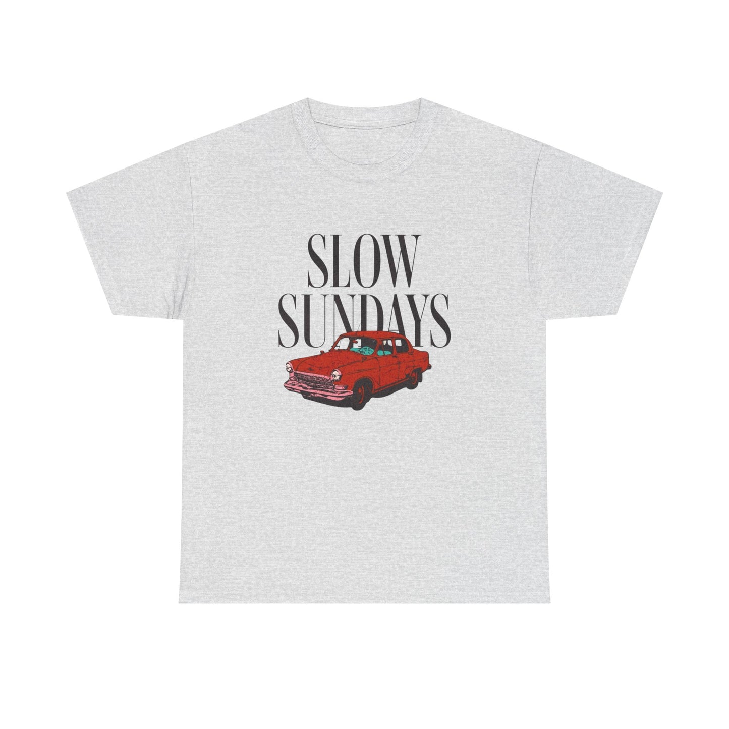 Retro Slow Sundays Graphic T Shirt NEW Unisex Heavy Cotton Tee