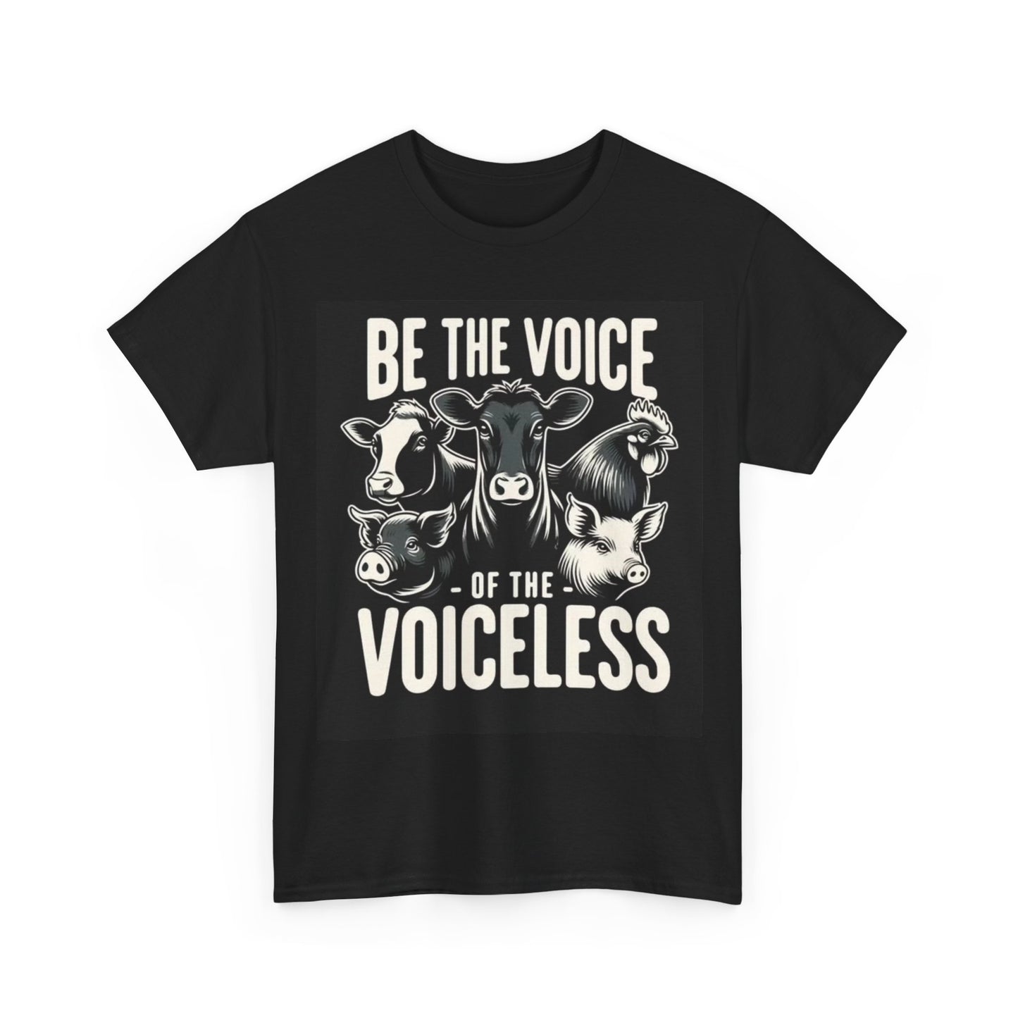 Be The Voice Tshirt Vegan Peta Graphic Animal Lover Unisex Heavy Cotton Tee