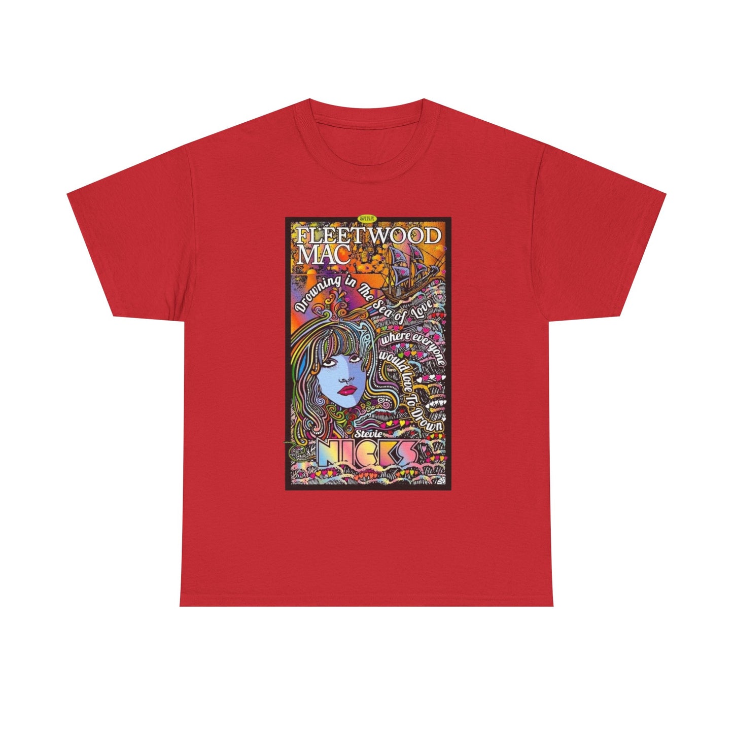Fleetwood Mac T-shirt graphic vintage art 70s Unisex Heavy Cotton Tee