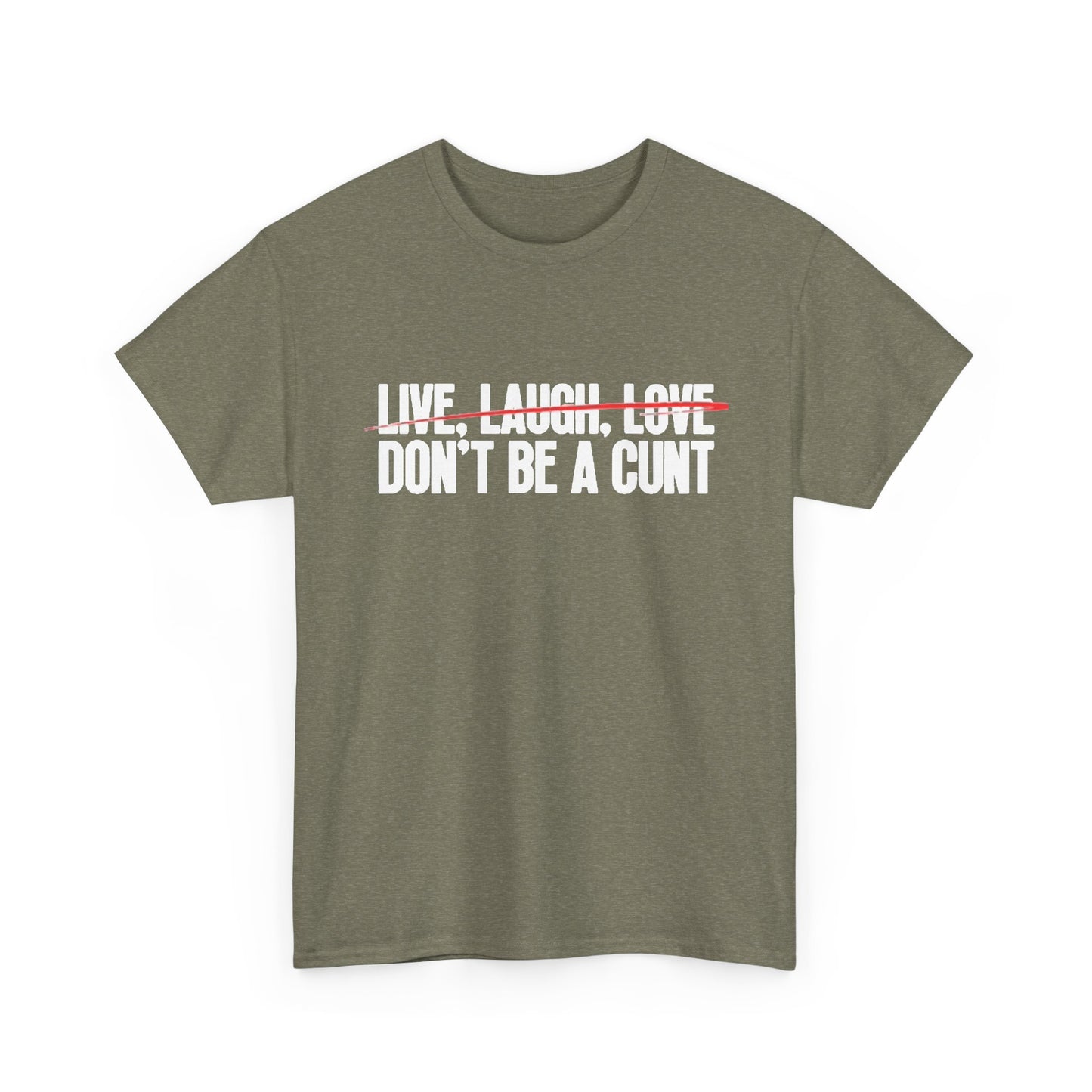 Live Laugh Love Funny Graphic T Shirt Comedy Gift Unisex Heavy Cotton Tee