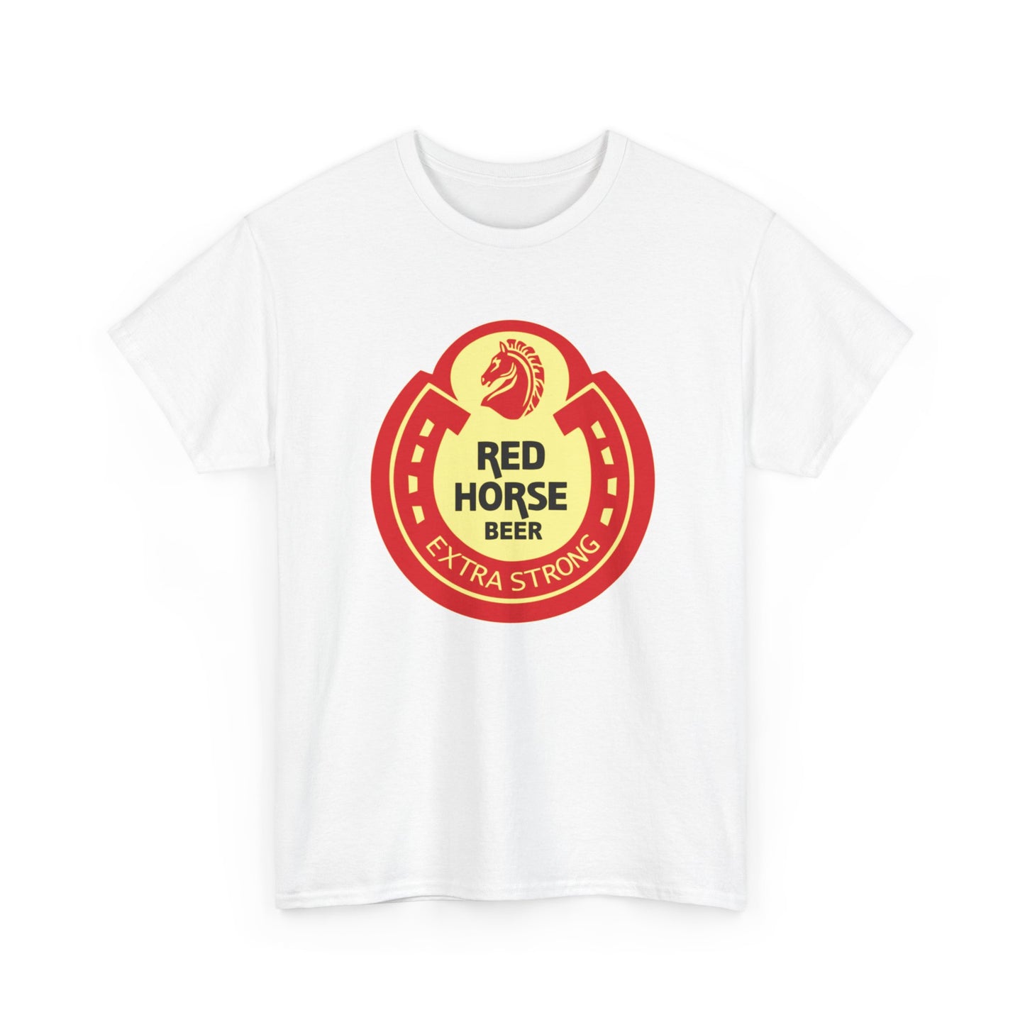 Red Horse Beer Graphic T Shirt Vintage Logo Unisex Heavy Cotton Tee