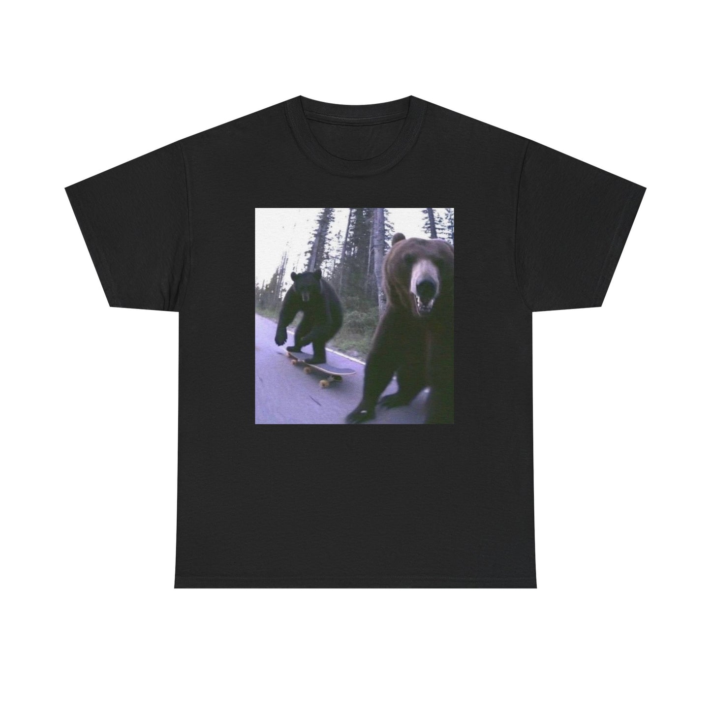 Bear Thrashing Skateboarding Graphic T-Shirt Unisex Heavy Cotton Tee NEW