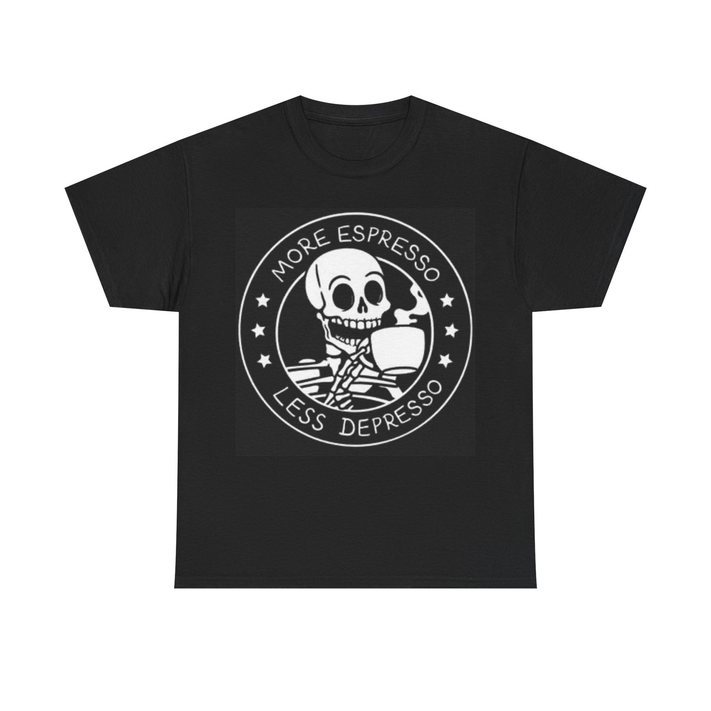 More Espresso Shirt Funny Skeleton Graphic Coffee Lover Unisex Heavy Cotton Tee