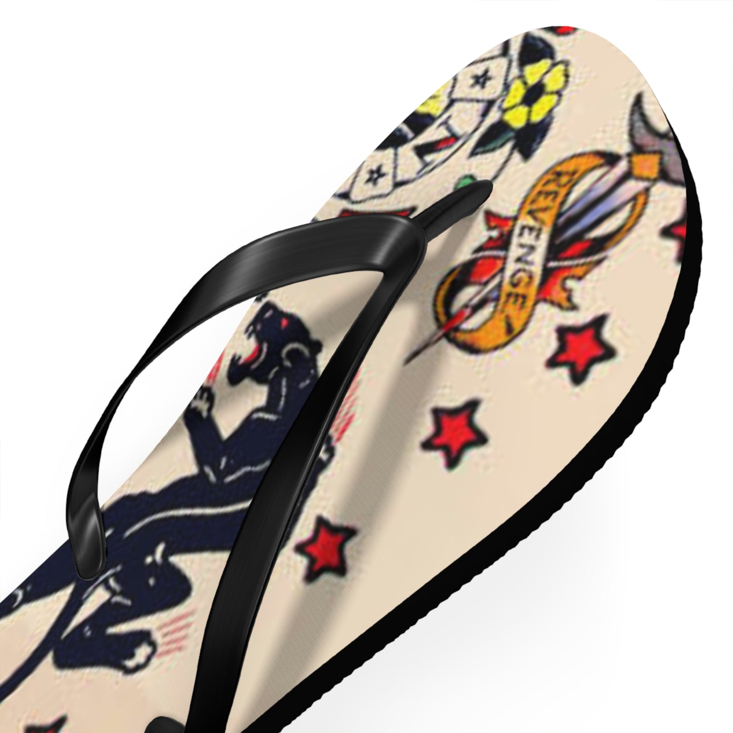 Sailor Jerry Tattoos Sandals, Beach Shoes, Vacation Flip Flops, Pool Slides