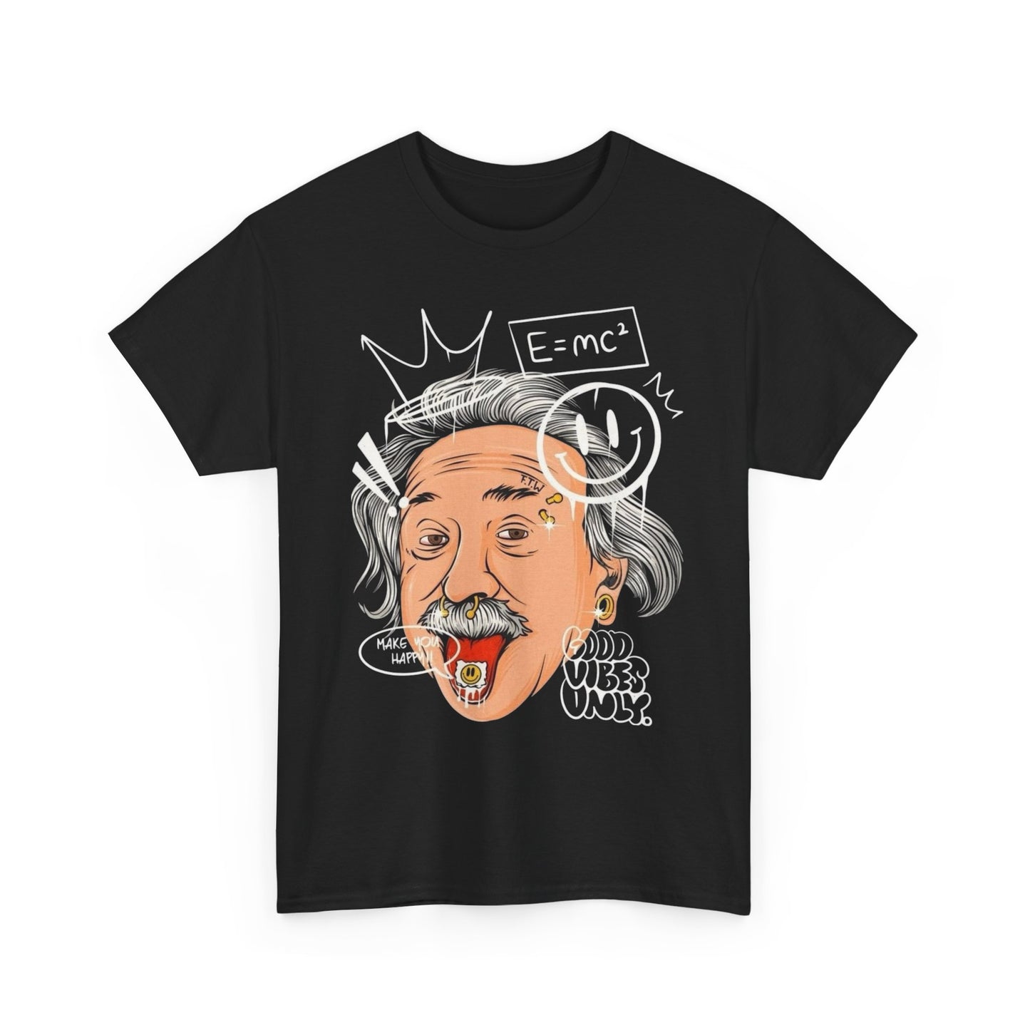 Trippy Science Albert Einstein Graphic T Shirt Unisex Heavy Cotton Tee