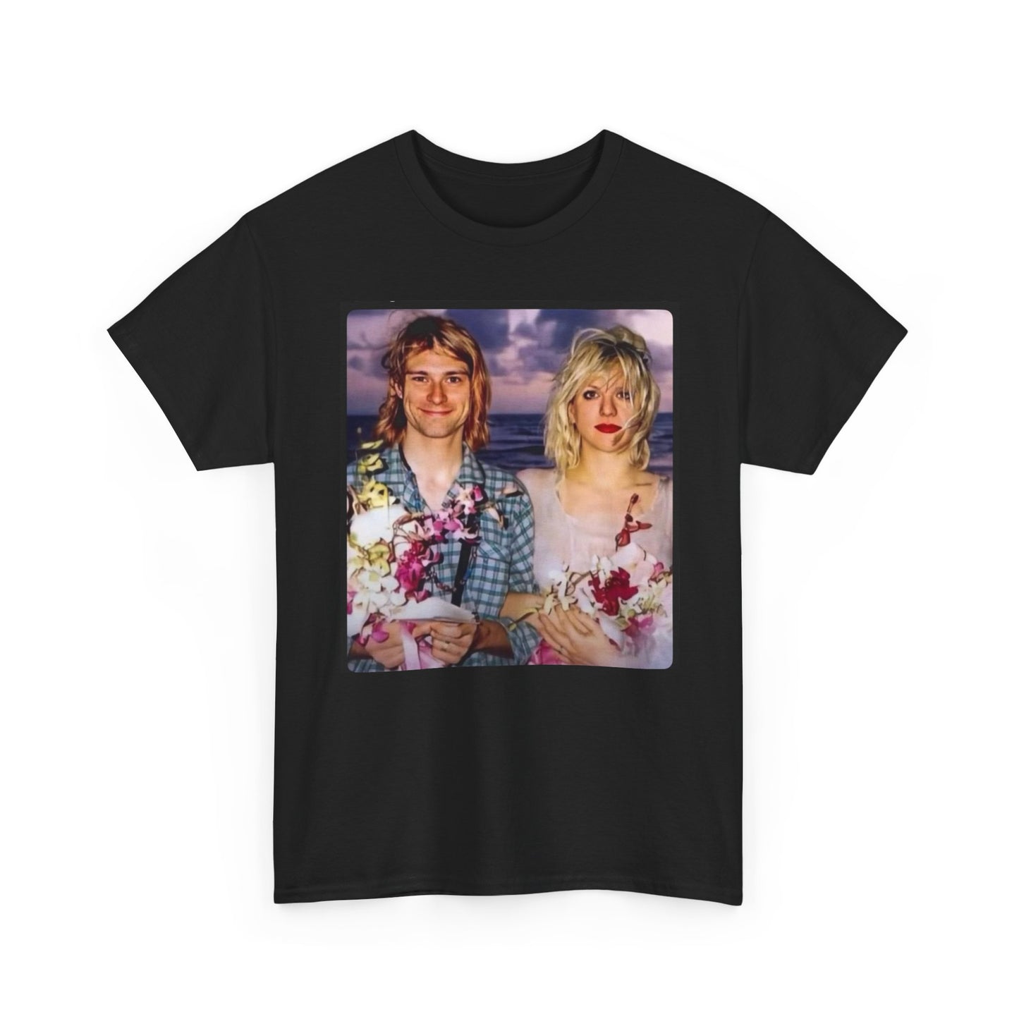 Kurt Cobain Graphic T Shirt Vintage Nirvana Wedding Photo Unisex Heavy Cotton
