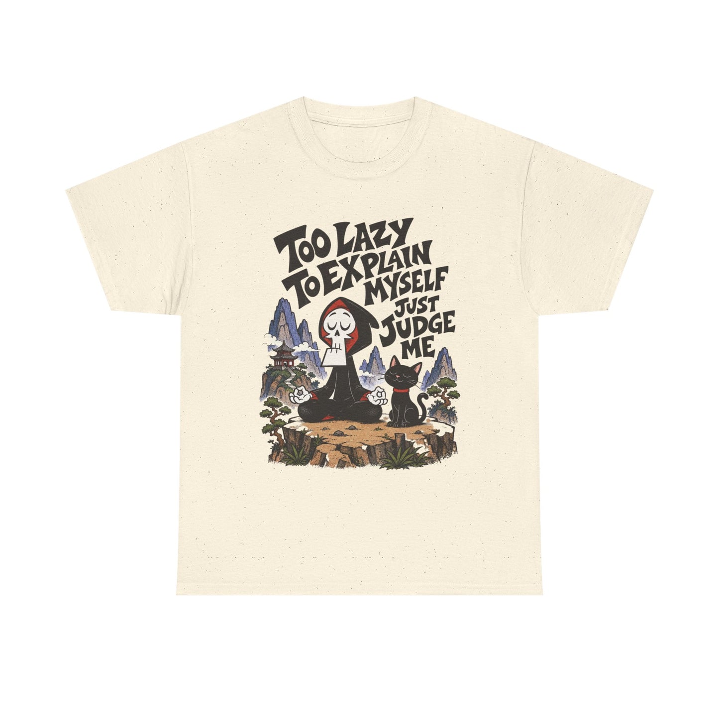 Too Lazy To Explain Myself Funny Graphic T Shirt Men's Heavy Cotton Tee