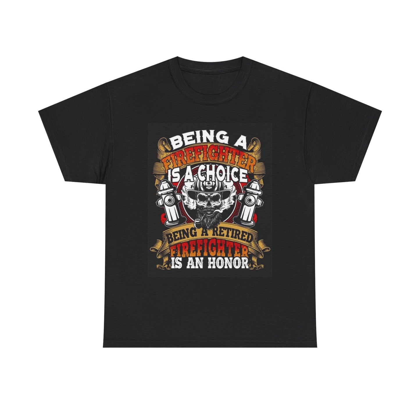 Retired Firefighter Graphic T Shirt Retro Unisex Heavy Cotton Tee