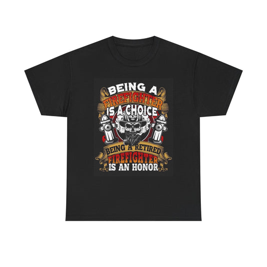 Retired Firefighter Graphic T Shirt Retro Unisex Heavy Cotton Tee