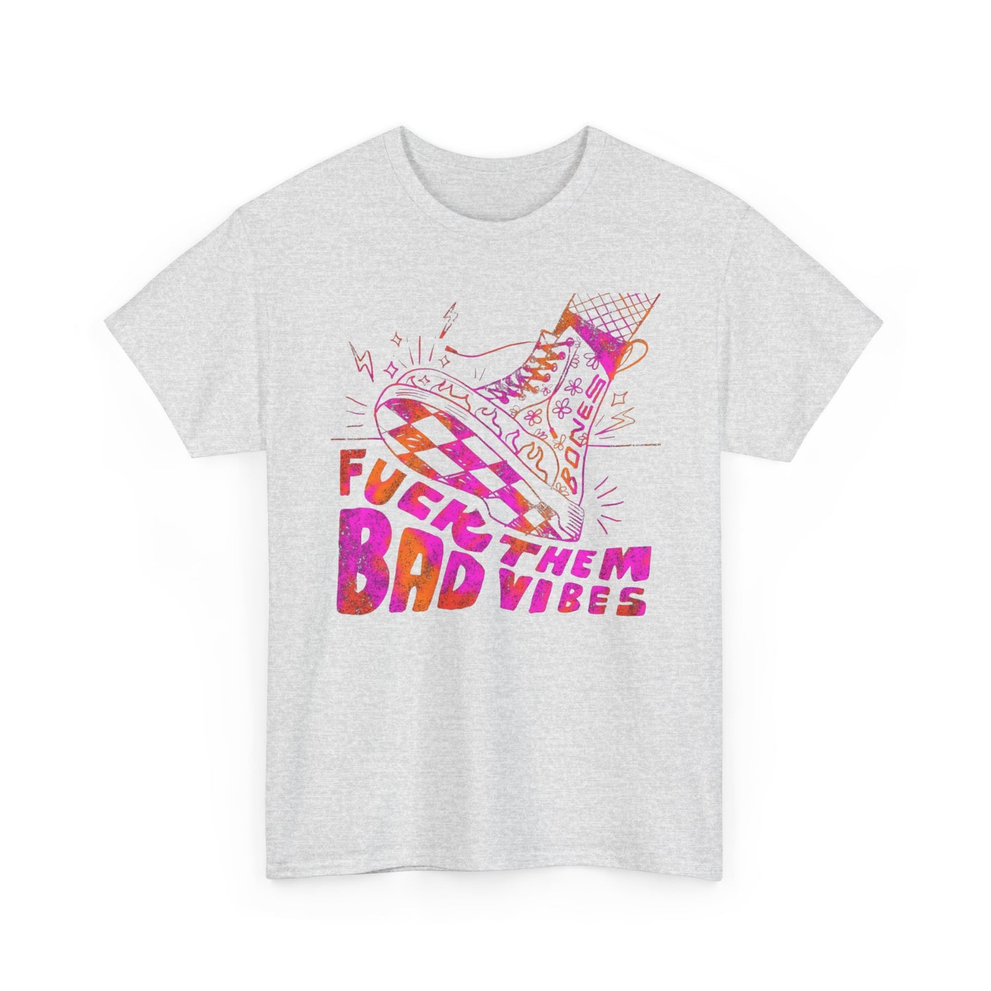 No Bad Vibes Graphic T-Shirt Unisex Heavy Cotton Tee Gift