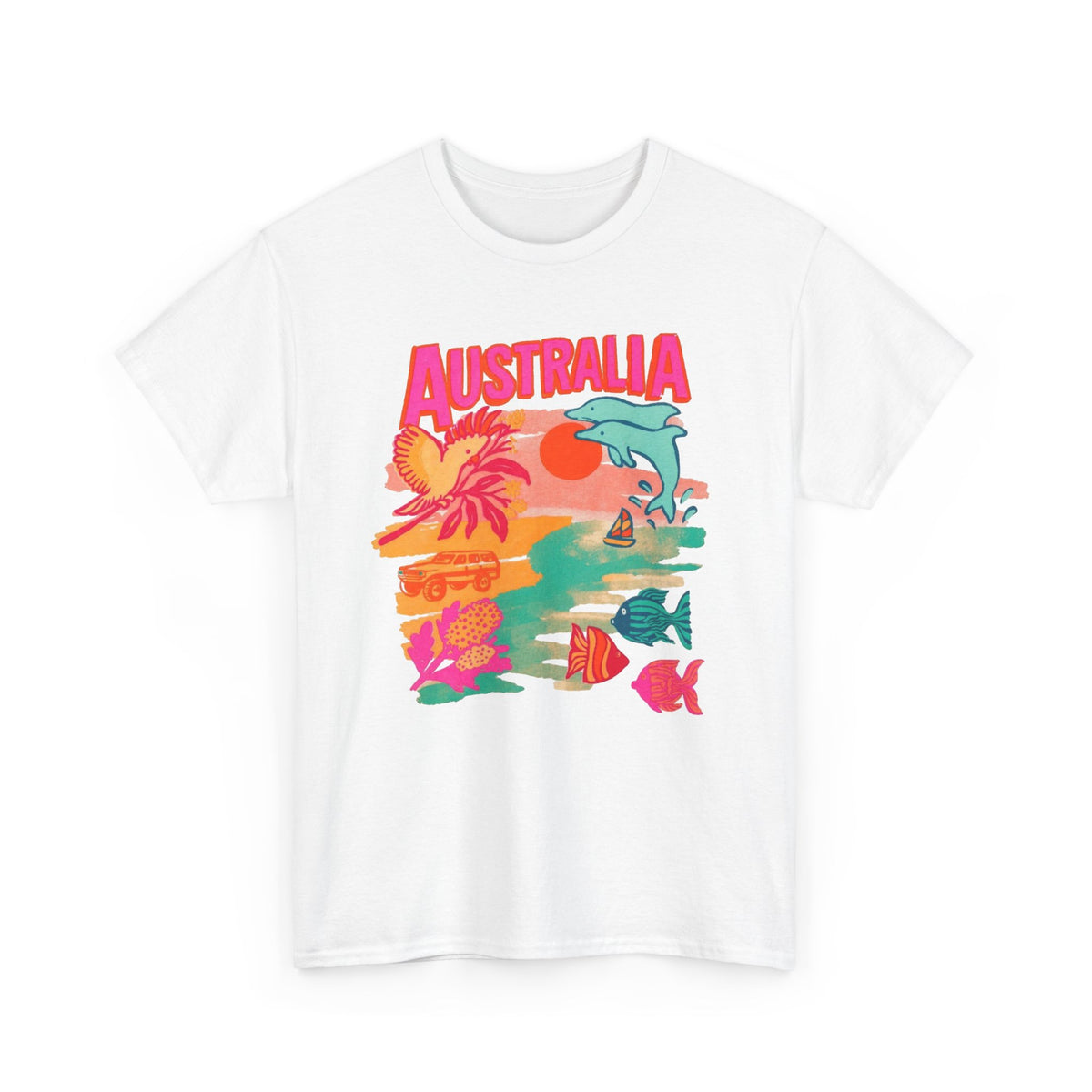Australia Coastal Wildlife Graphic T-Shirt Men's Graphic Tee