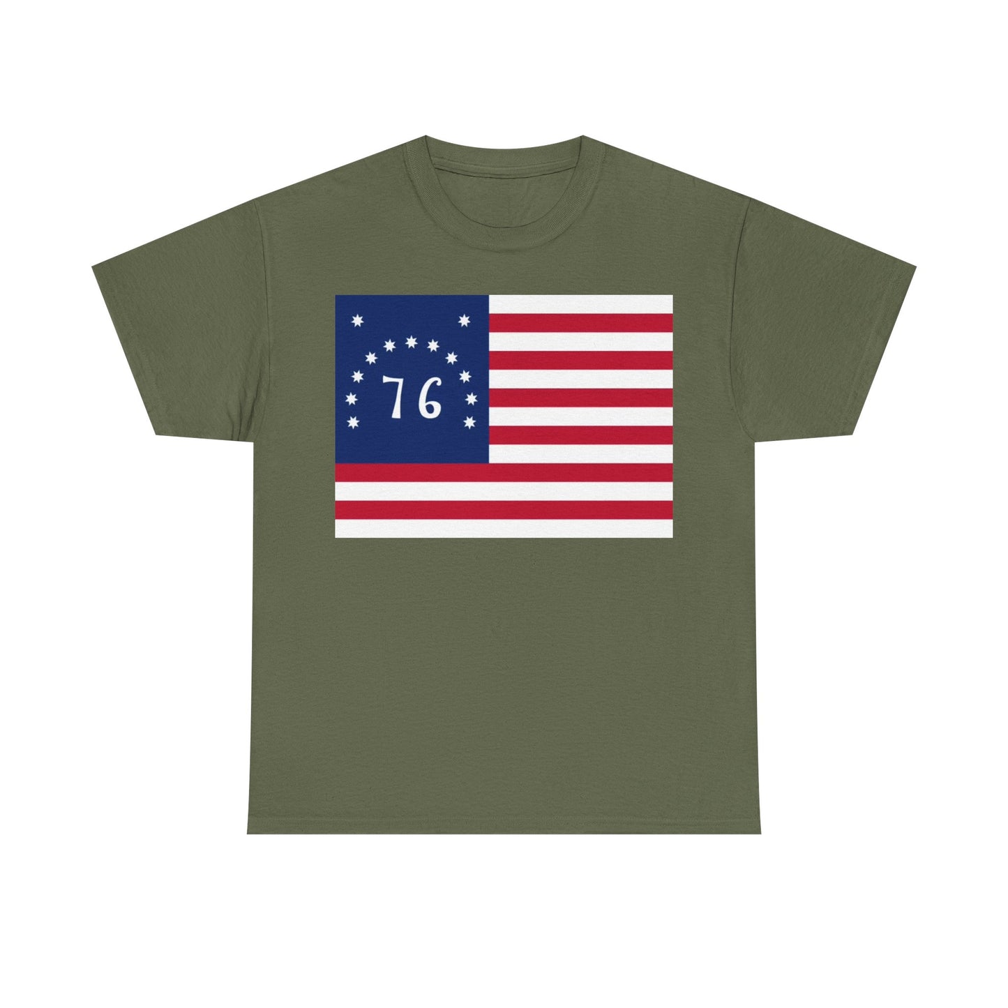 1776 Flag Tshirt American Flag USA Betsy Ross july 4th Unisex Heavy Cotton Tee