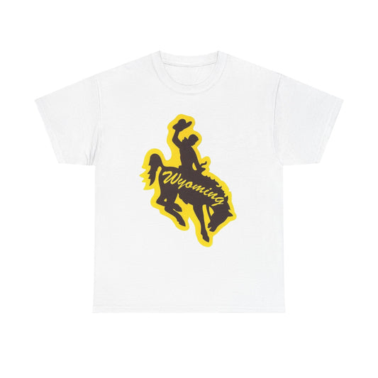 Wyoming Cowboy Graphic T Shirt NEW ADULT Unisex Heavy Cotton Tee