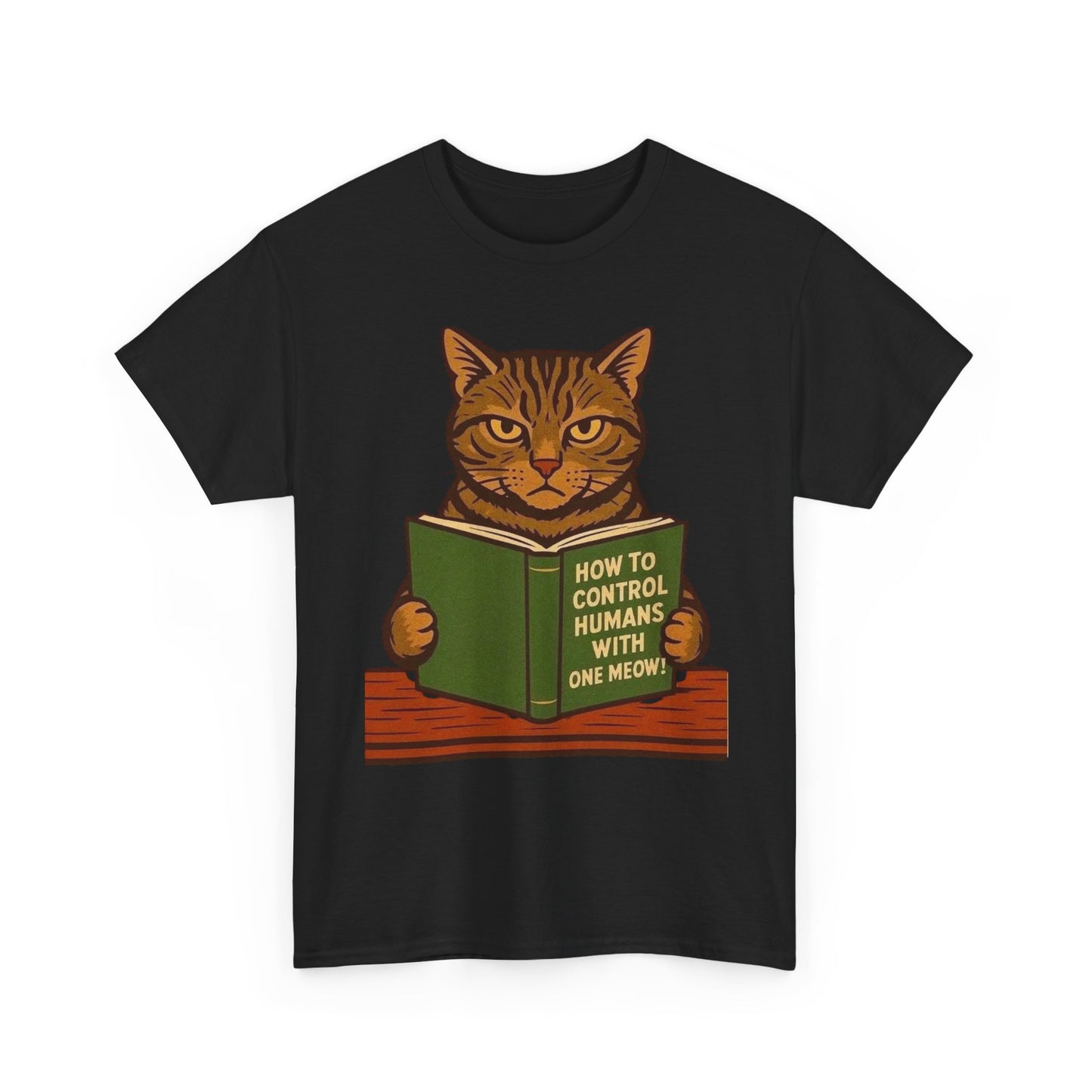 How To Control Humans Cat Funny Graphic T Shirt NEW Heavy Cotton Tee