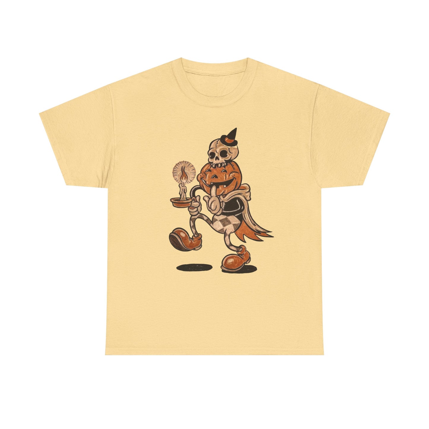 Pumpkin Head Halloween Graphic T Shirt Unisex Heavy Cotton Tee