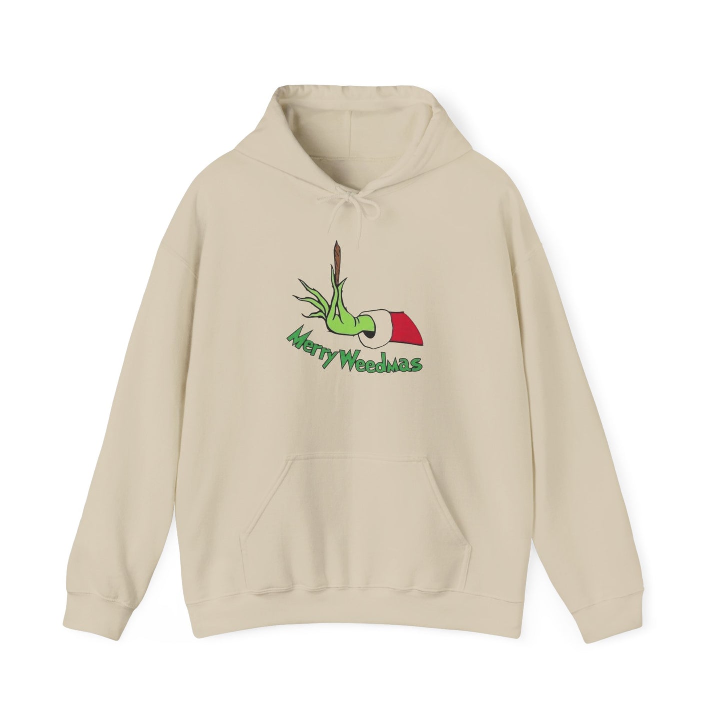 Merry Weedmas Funny Grinch Weed Graphic Hoodie Heavy Blend™ Hooded Sweatshirt