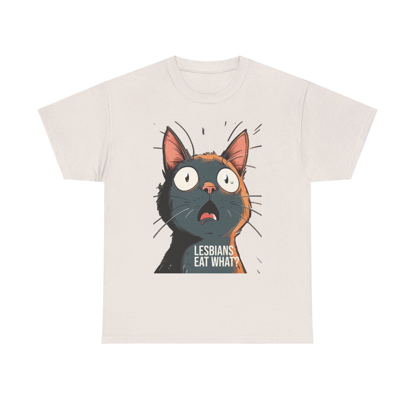 Funny Cat Lesbian Jokes Humor Graphic T Shirt NEW Unisex Heavy Cotton Tee