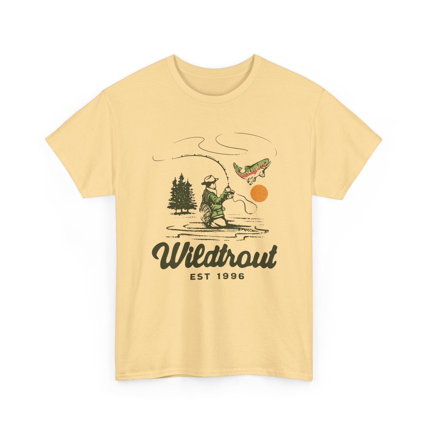 Wild Trout Fishing Graphic T Shirt Unisex Heavy Cotton Tee