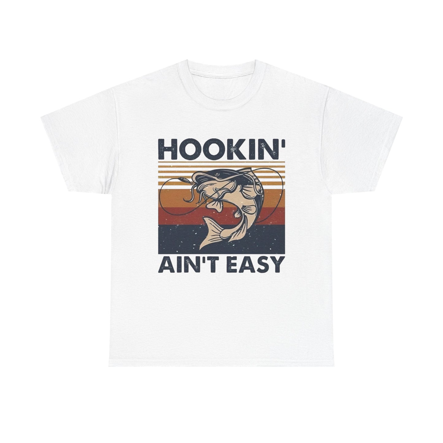 Hookin Aint Easy Fishing Graphic T Shirt NEW ADULT TEE VINTAGE