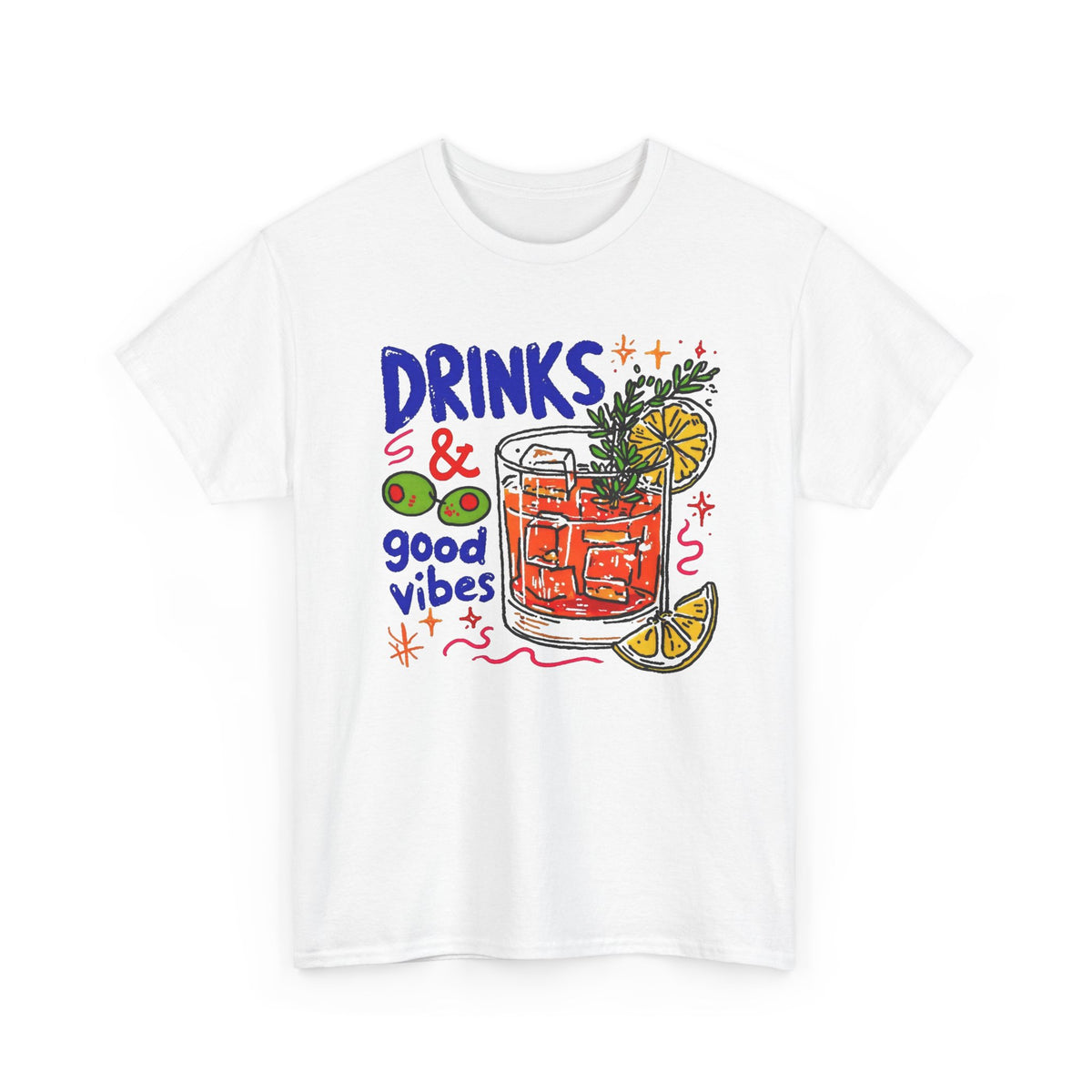 Drinks and Good Vibes Citrus Cocktail T-Shirt Men's Graphic Tee