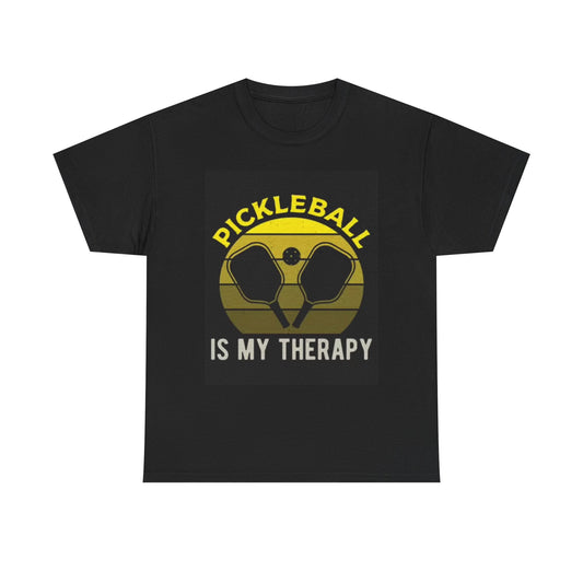 Pickleball Is My Therapy Graphic T Shirt Gift Unisex Heavy Cotton Tee