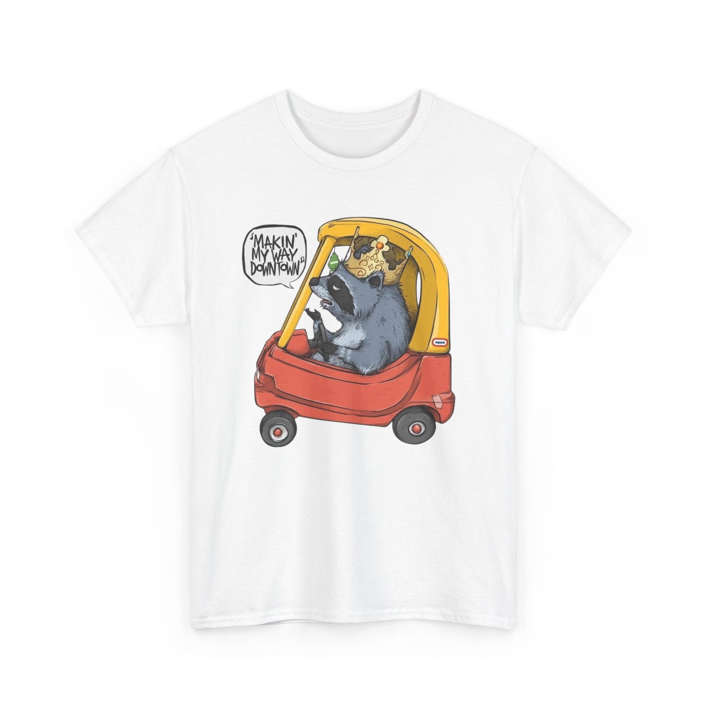 Funny Raccoon King Graphic T Shirt Unisex Heavy Cotton Tee