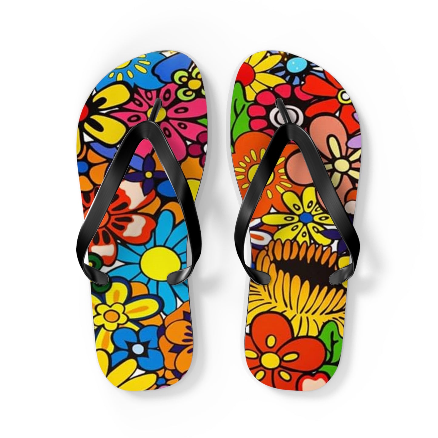 Waves And Sun Sandals Groovy Vibes Summer Flip Flops Slides BRAND NEW