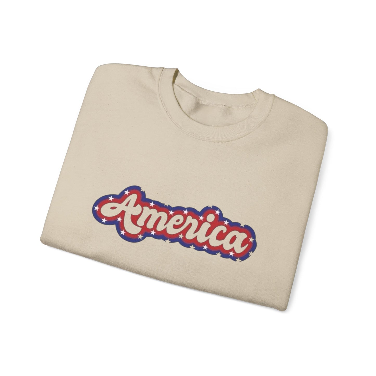 America Graphic Retro Sweater NEW Unisex Heavy Blend™ Crewneck Sweatshirt