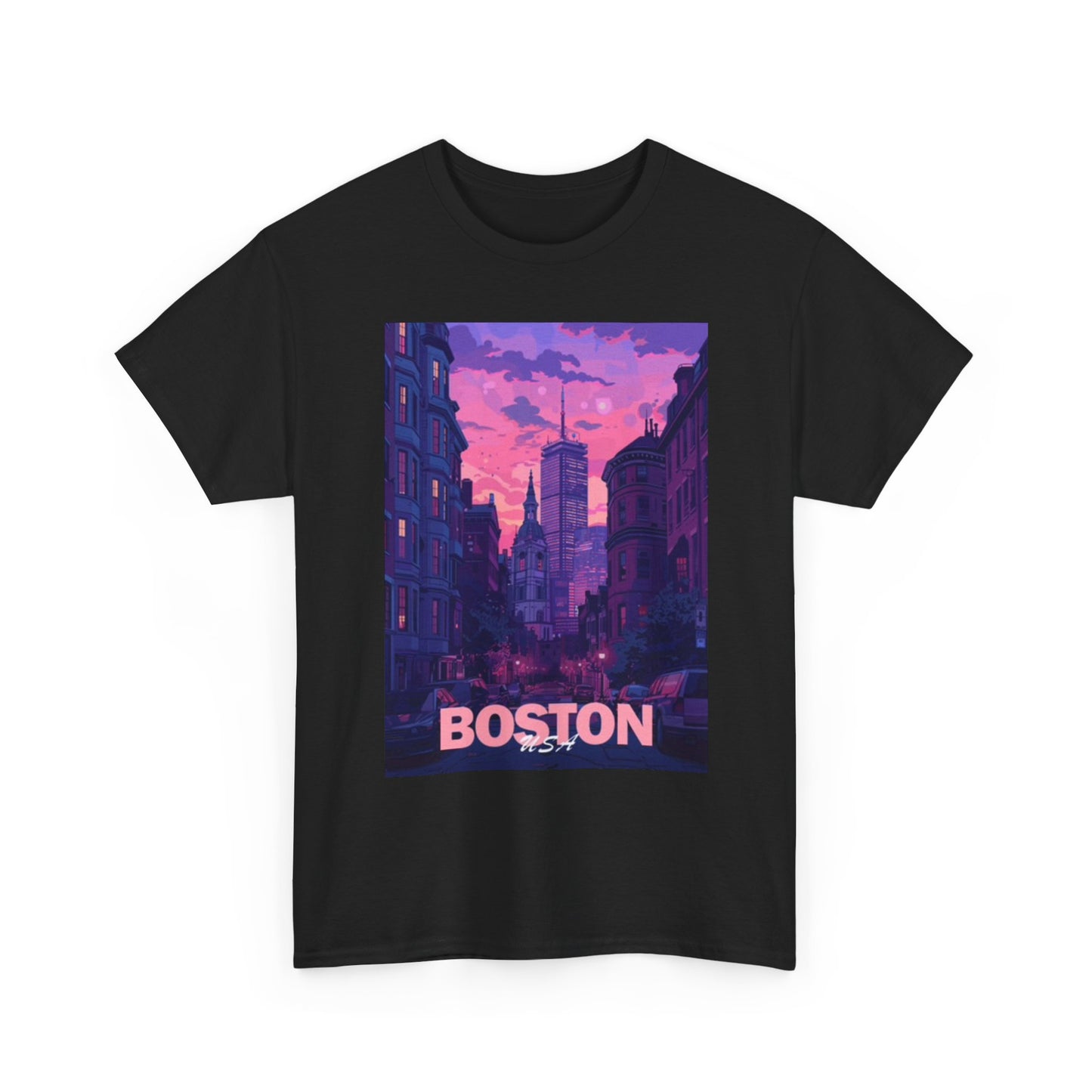 Boston Skyline T Shirt BRAND NEW Apparel Unisex Heavy Cotton Tee