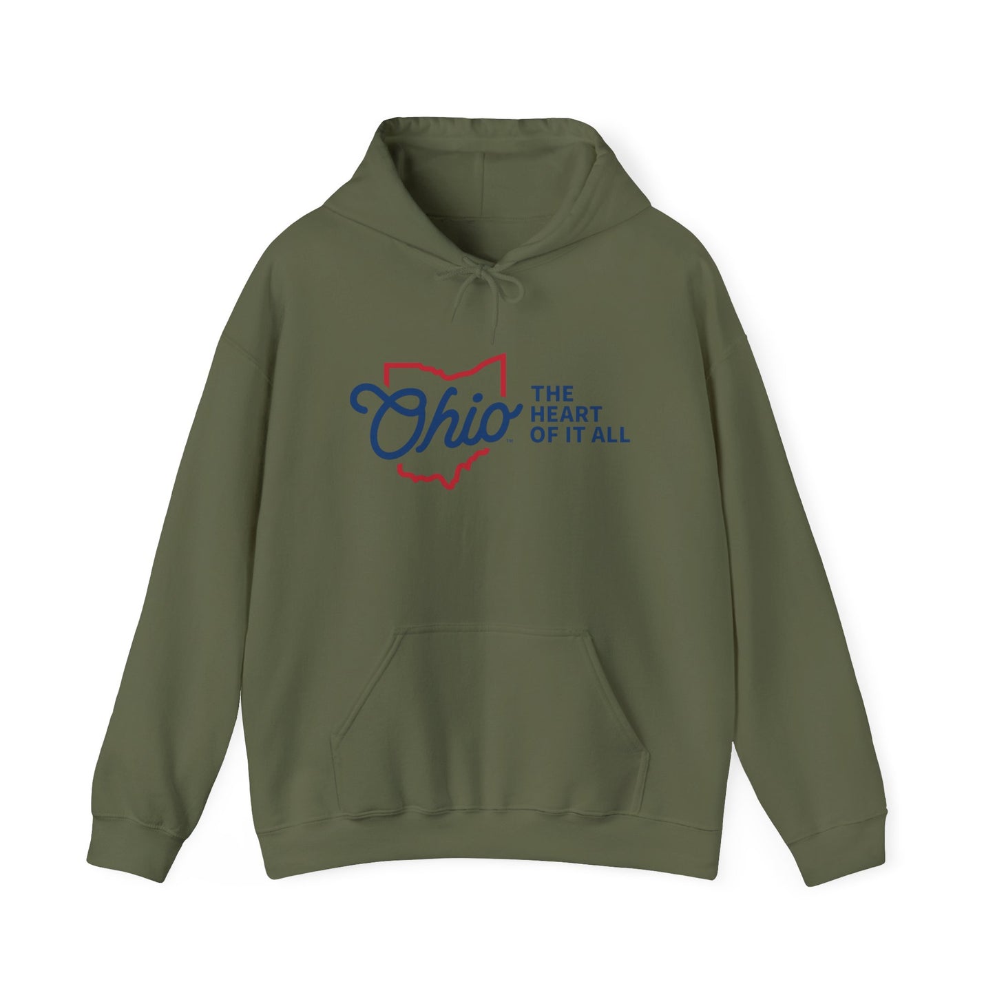 Ohio The Heart Of It All Graphic Hoodie Unisex Heavy Blend™ Hooded Sweatshirt