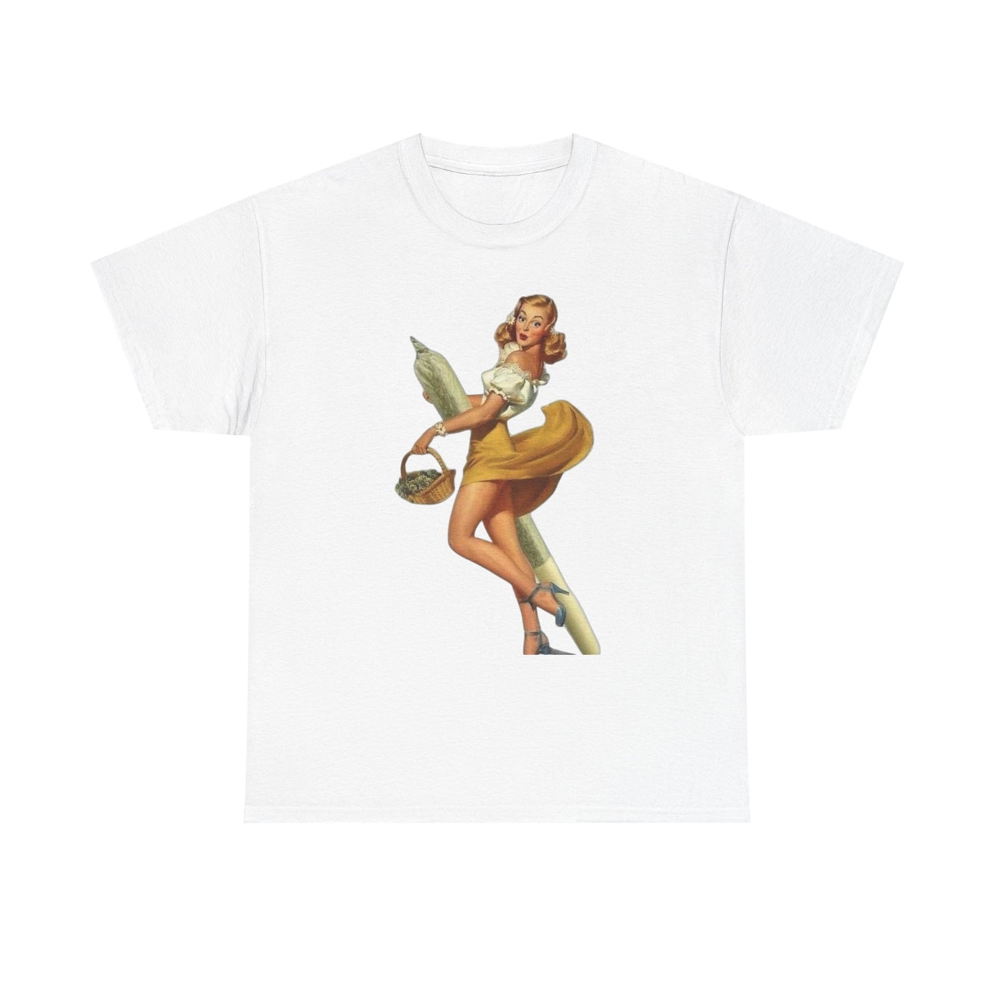 Weed Model Vintage Pinup Graphic T-Shirt Womens Comfy Cotton Tee NEW