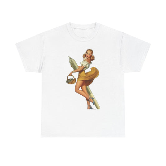 Weed Model Vintage Pinup Graphic T-Shirt Womens Comfy Cotton Tee NEW