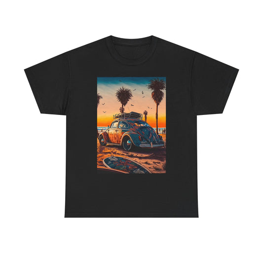 Cali Sunshine Graphic T Shirt Bug Palm Trees Unisex Heavy Cotton Tee