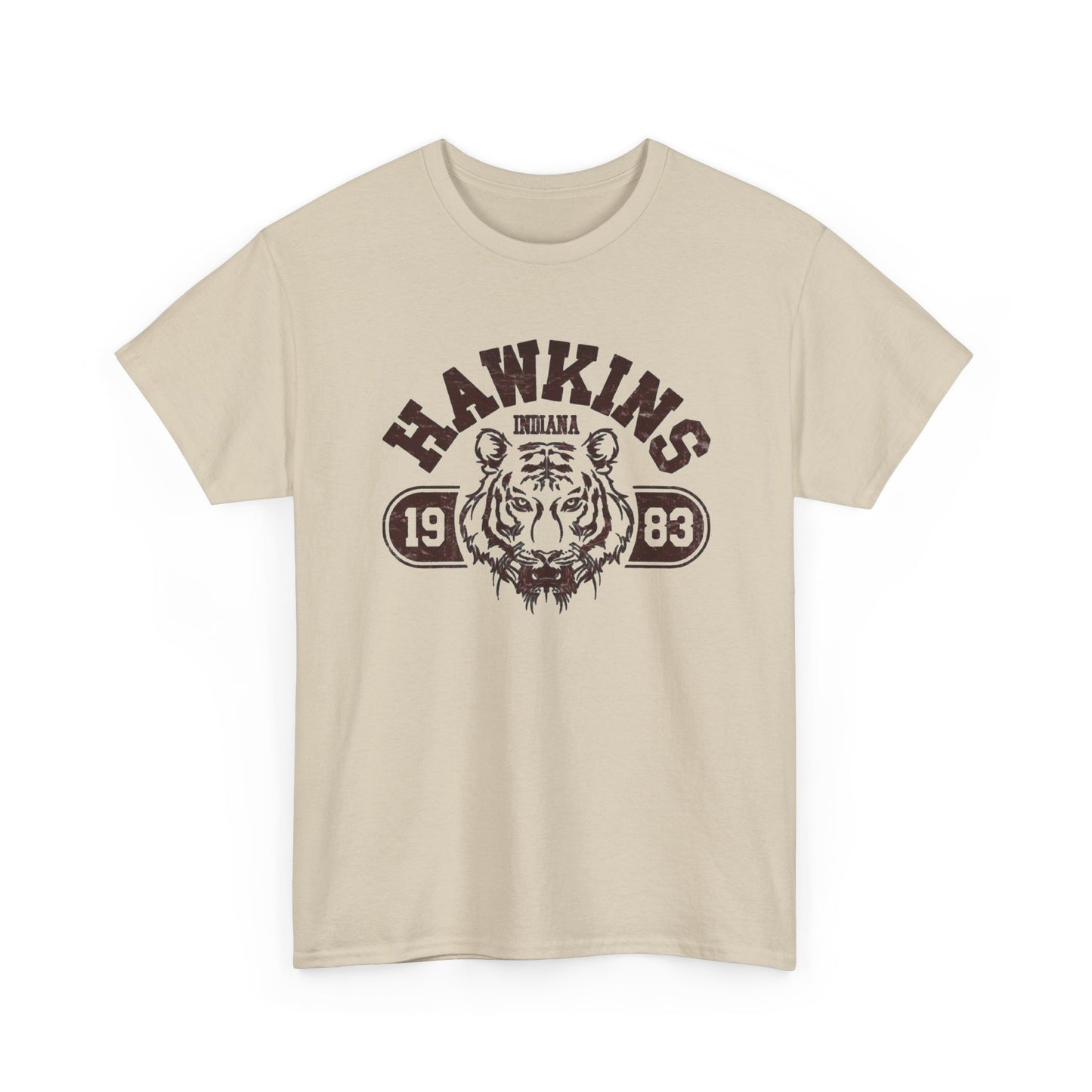 Hawkins Indiana Retro TV Graphic T Shirt Unisex Heavy Cotton Tee