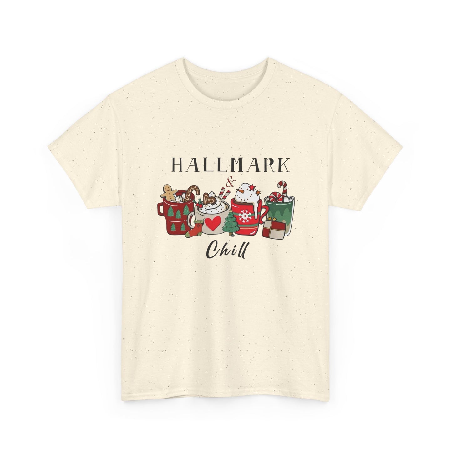 Hallmark And Chill Holidays Graphic T Shirt NEW Unisex Heavy Cotton Tee