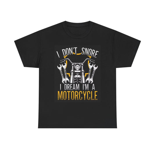 I Dream In Motorcycle Graphic T Shirt Funny Bikes Unisex Heavy Cotton Tee