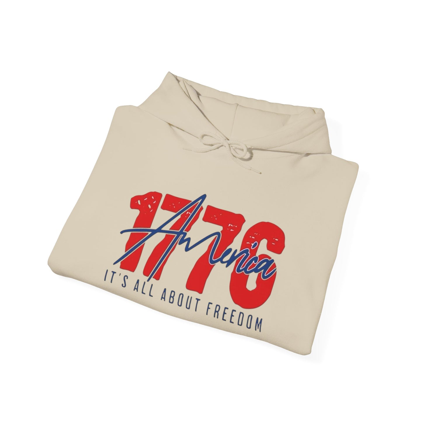 1776 All About Freedom USA Graphic Hoodie Heavy Blend Sweatshirt NEW