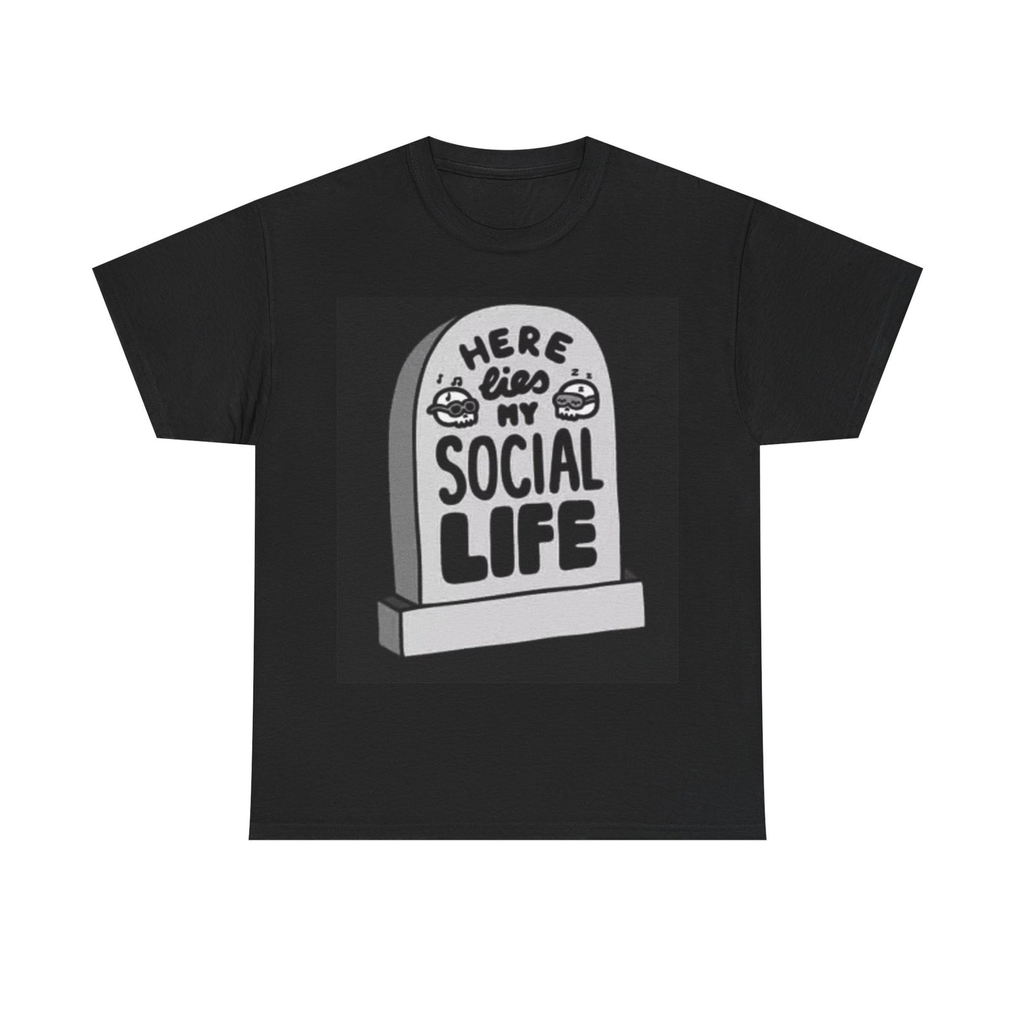 Here Lies My Social Life Shirt Funny Social Media Jokes Unisex Heavy Cotton Tee