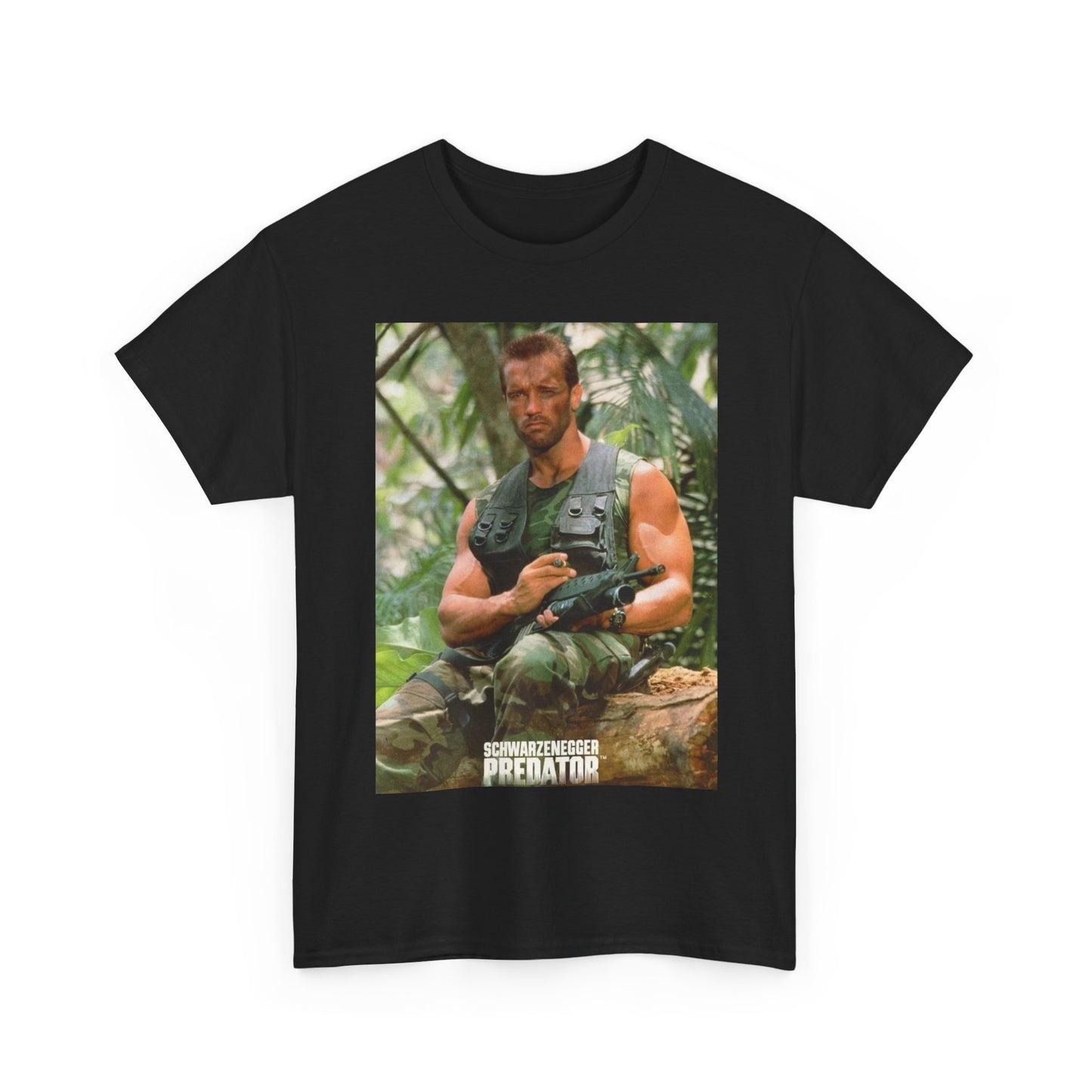 Predator Tshirt Vintage 80s Movies Graphic Arnold Aliens Unisex Heavy Cotton Tee