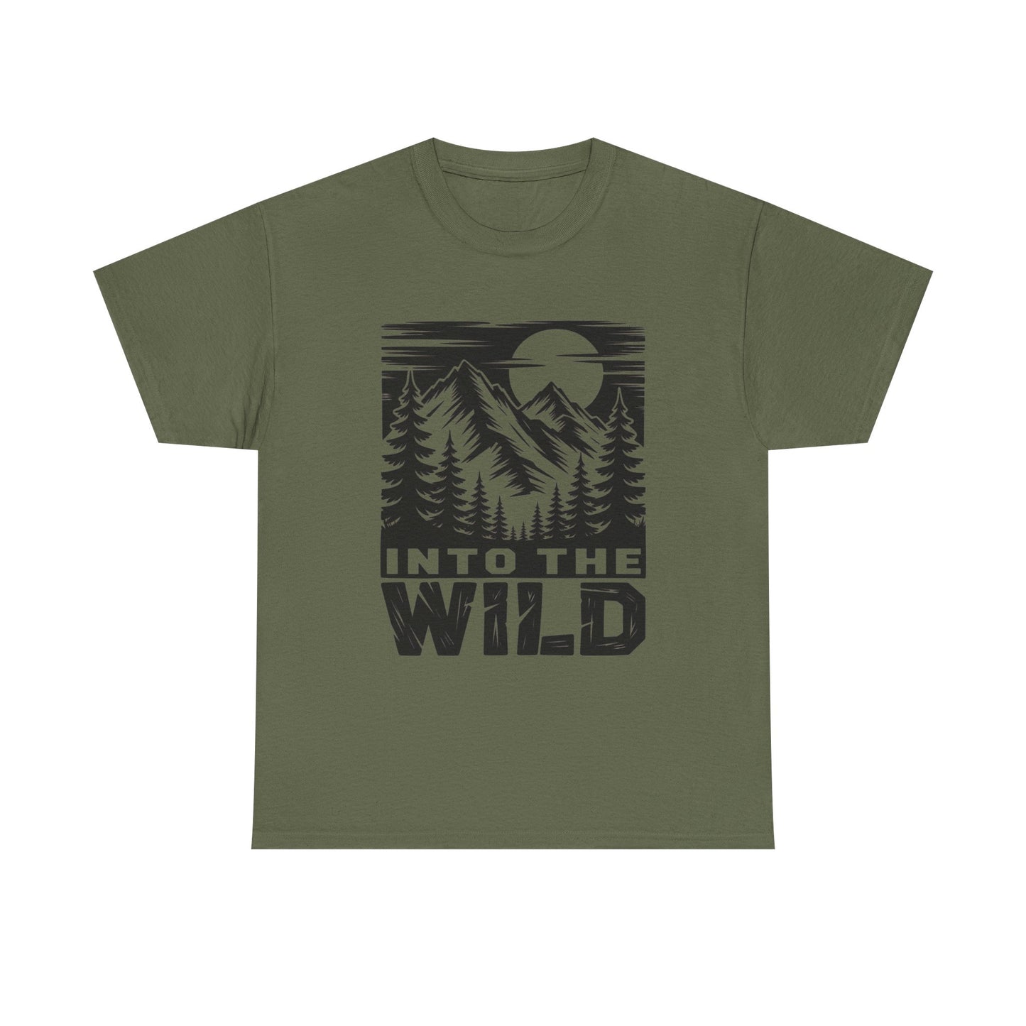 Into The Wild Outdoors Camping Graphic T Shirt Regular Men's Heavy Cotton Tee
