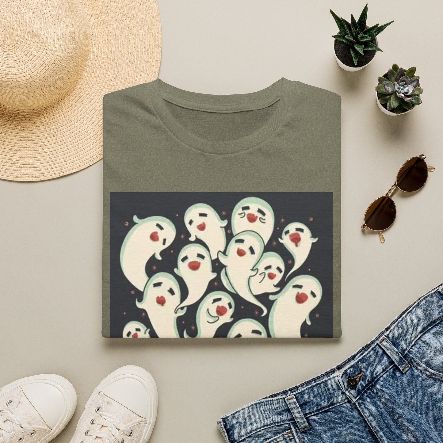 Graphic Ghosts T Shirt Funny Cute Casper Unisex Softstyle T-Shirt