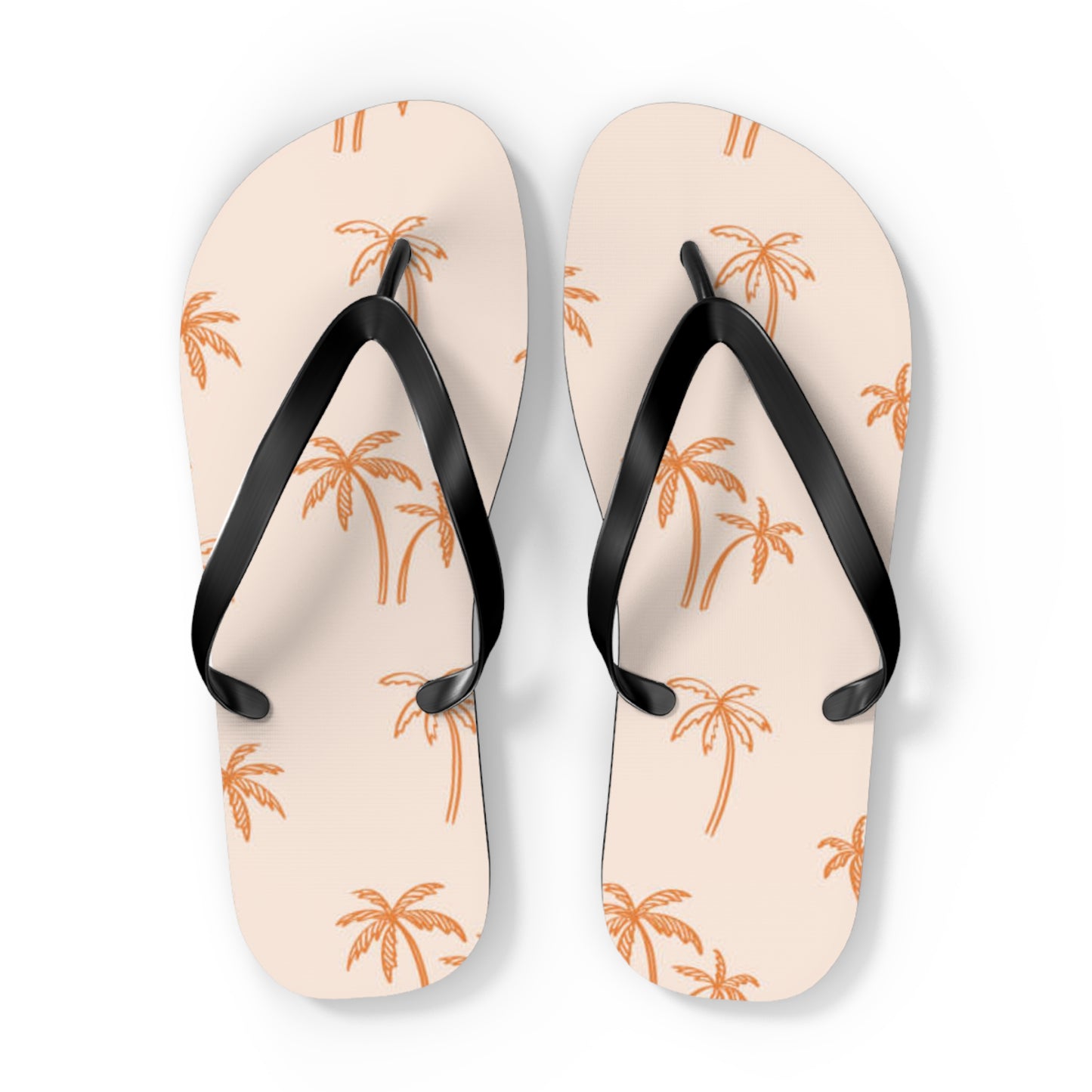 Orange Palm Trees Sandals Summer Flip Flops Slides BRAND NEW