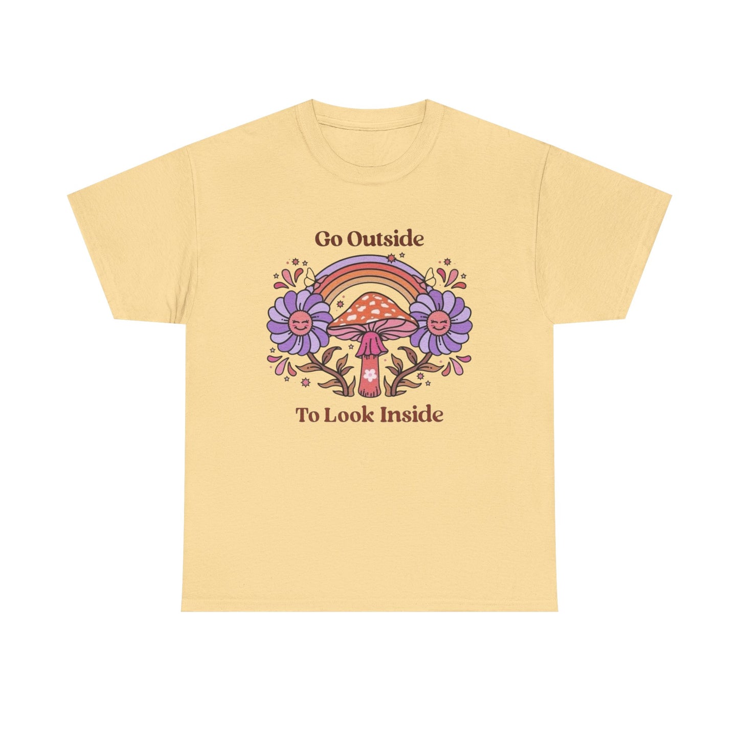 Go Outside To Look Inside Graphic T Shirt NEW ADULT Unisex Heavy Cotton Tee