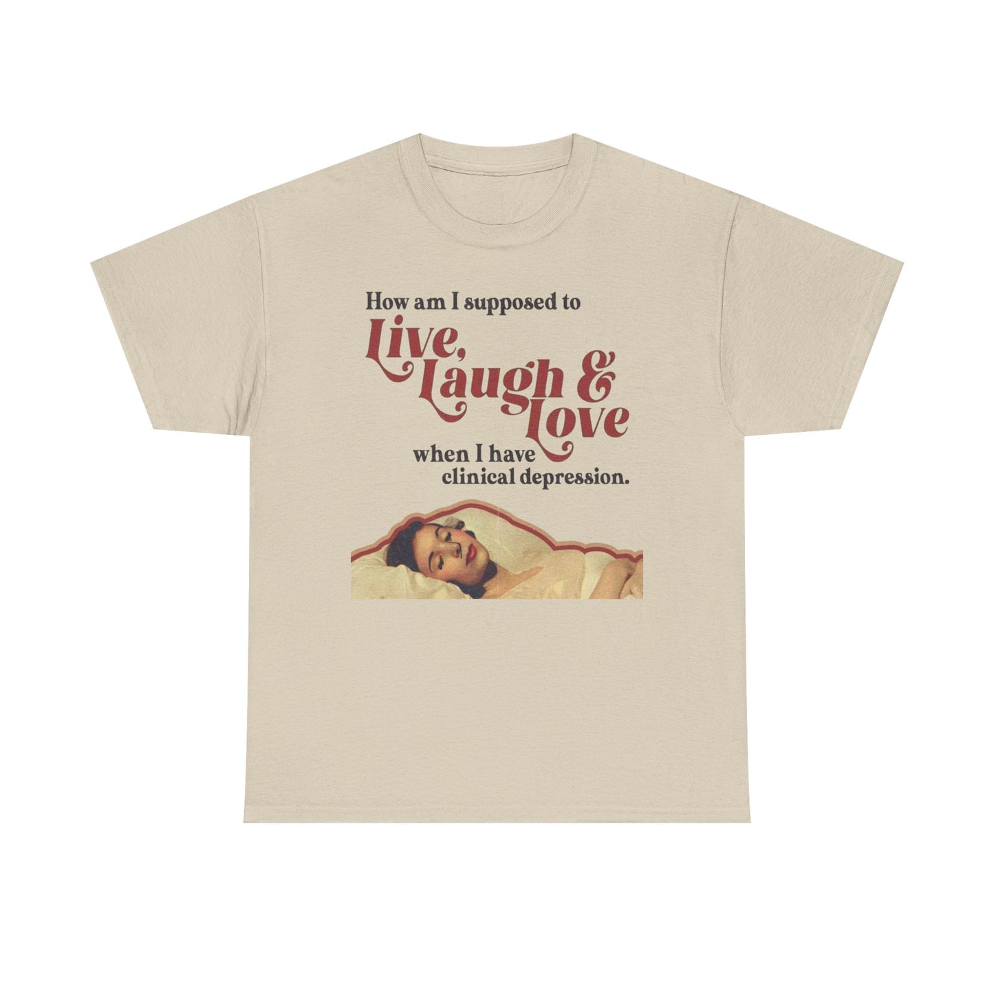 Live Laugh And Love Graphic T-Shirt Women's Heavy Comfy Cotton Tee