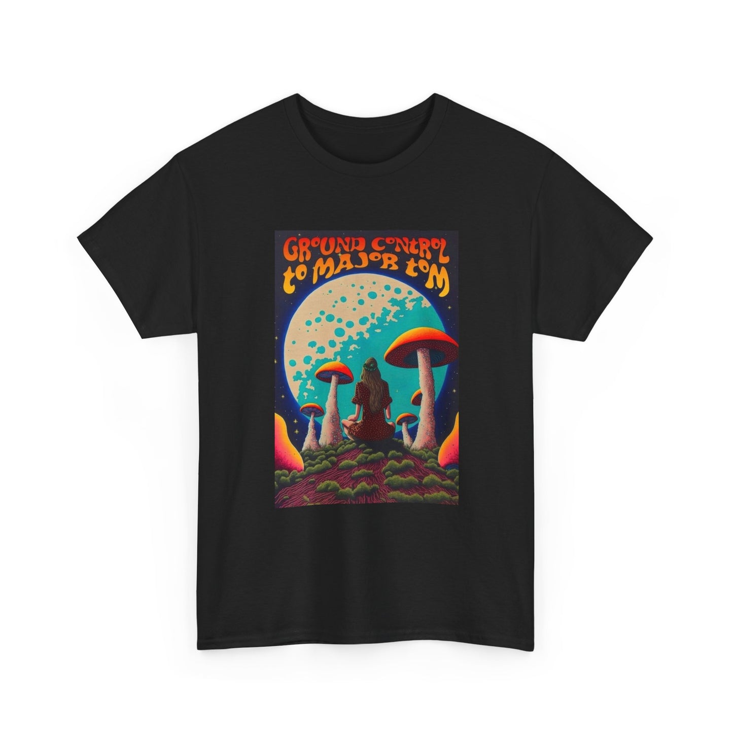 Trippy Mushroom Hunter Tshirt Mystical Vibe Unisex Ground Control To Major Tom