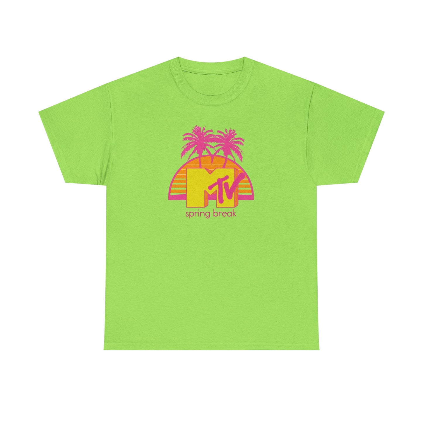 MTV Spring Break Vintage Tropical Graphic T-Shirt Unisex Heavy Cotton Tee