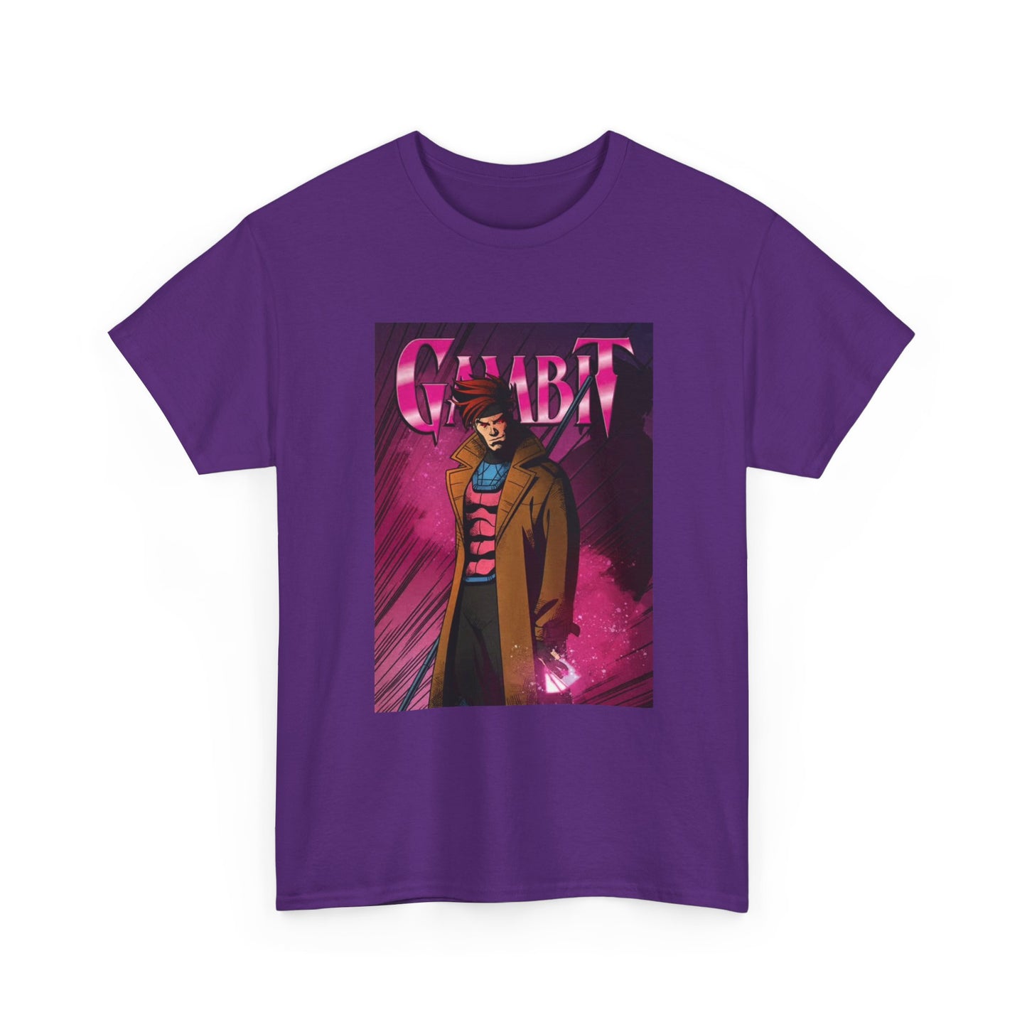 Gambit Tshirt Vintage Anime Cartoon Graphic Neon Unisex Heavy Cotton Tee