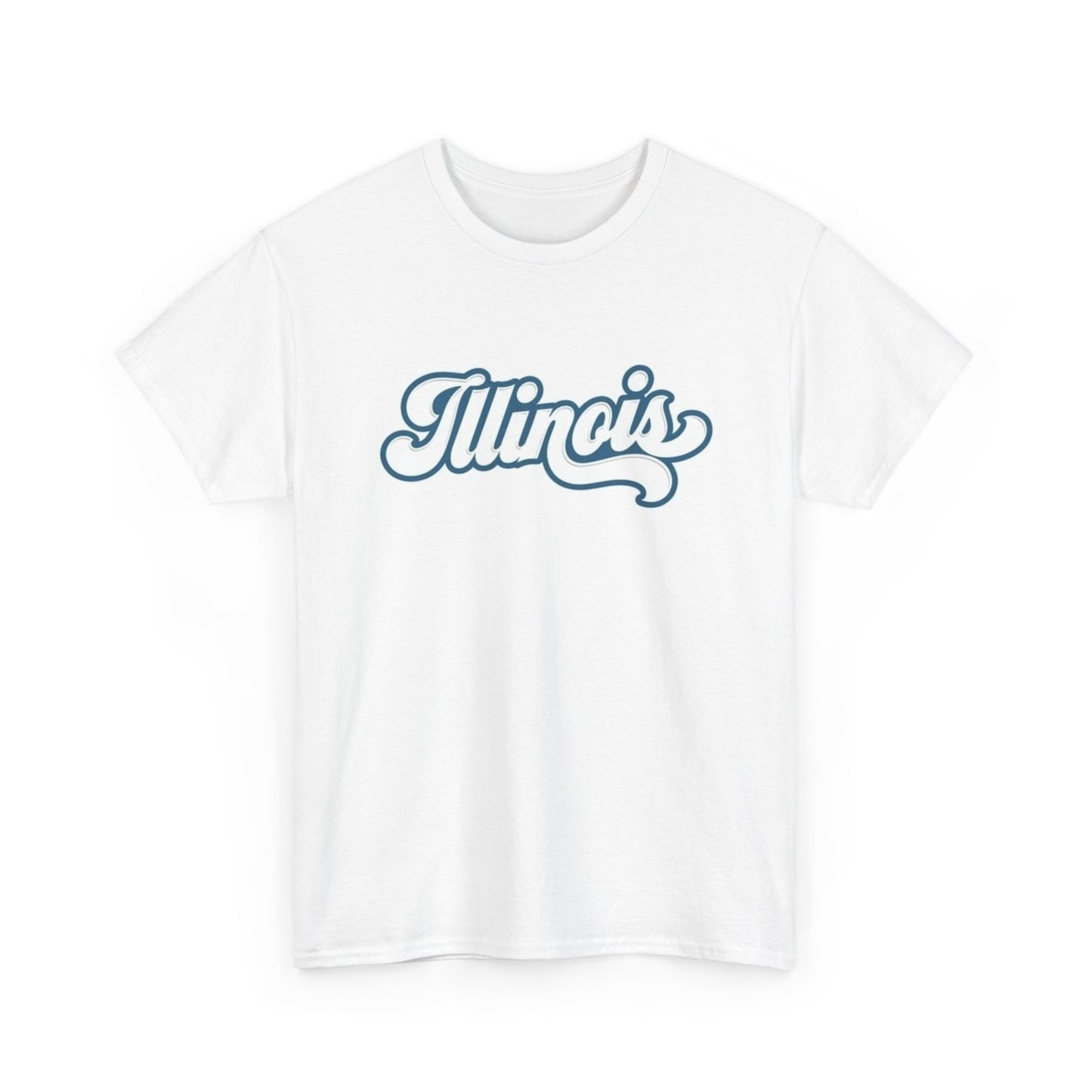 Illinois Graphic State Logo BRAND NEW Apparel T Shirt Unisex Unisex Heavy Cotton