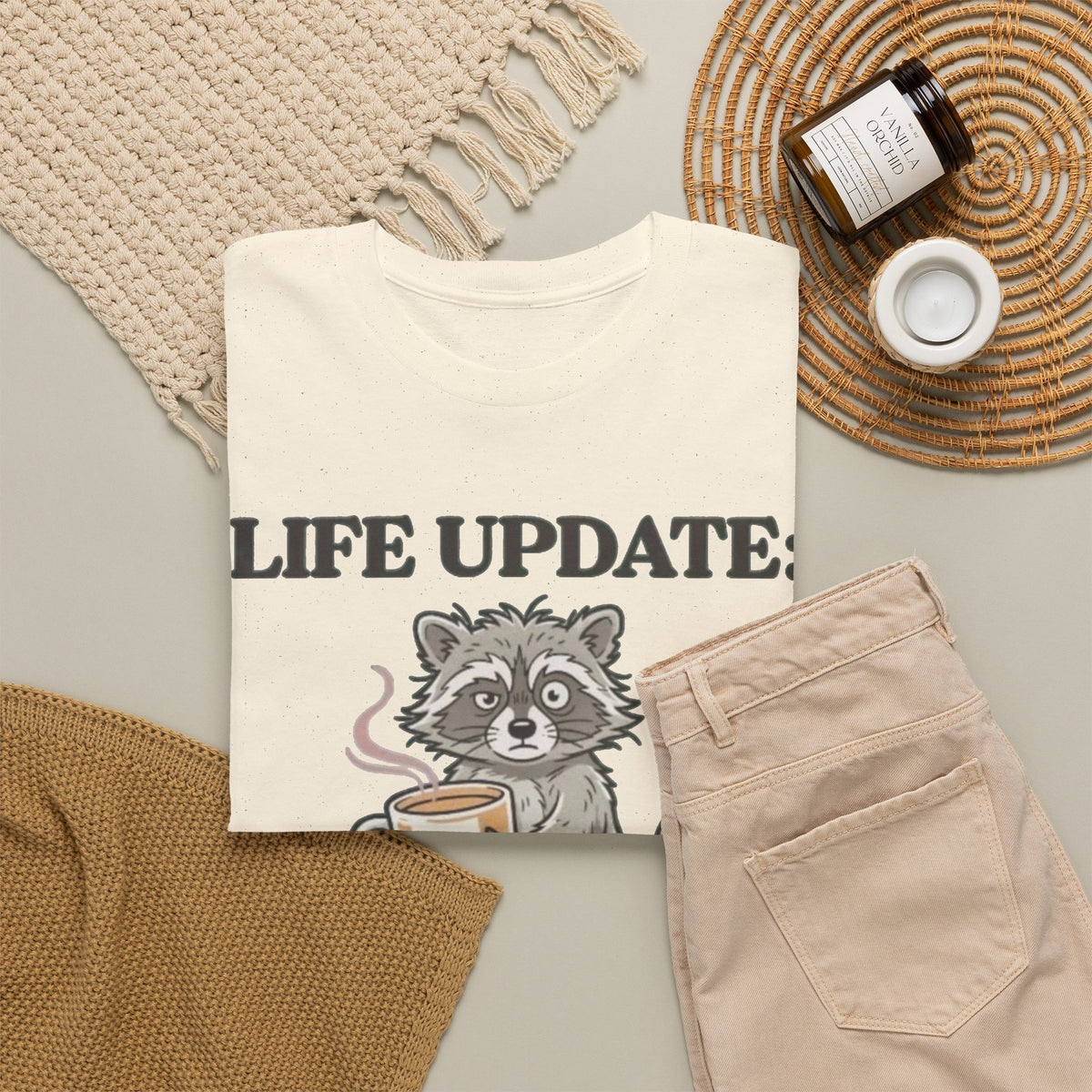 Life Update Everything Hurts Raccoon Tee Men's Graphic Tee